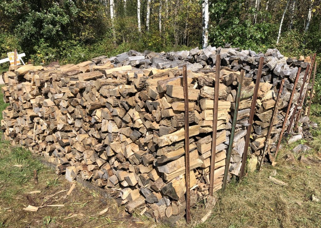 Large piles of firewood